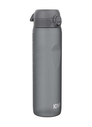 Пляшка для води спортивна з кришкою на кнопці та замком powerplay ion8 1 л сірий