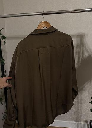 Жіноча сорочка h&m оливкового кольору, розмір l