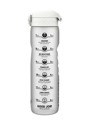 Пляшка для води спортивна з кришкою на кнопці та замком powerplay ion8 1 л крижаний