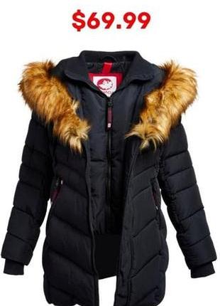 Куртка жіноча зимова canada weather gear чорна з хутром