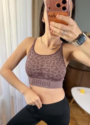 Коричневий спортивний топ puma