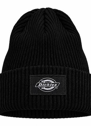 Чорна в'язана шапка біні з логотипом у стилі dickies