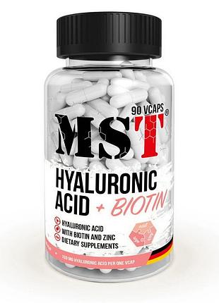 Гиалуроновая кислота 150 мг с биотином и цинком для кожи и суставов mst hyaluronic acid + biotin 90 вегетарианских капсул
