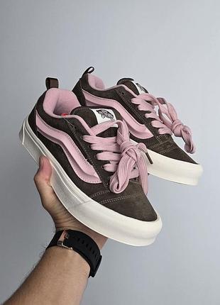 Кеди vans knu-skool potato • brown pink •
