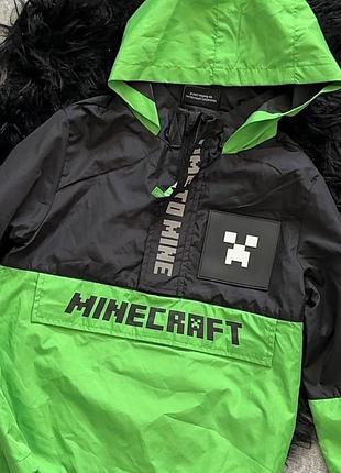 Вітровка для хлопчика minecraft чорно-салатова на 7-8 років