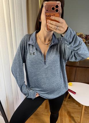 Блакитна спортивна кофта лонгслів under armour