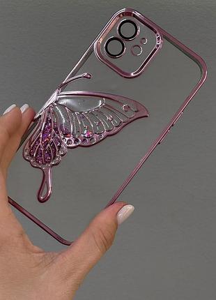 Чохол-накладка на iphone 12 з декоративним принтом,напівпрозорий чохол для iphone 12 з метеликом