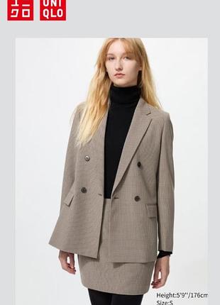 Двубортный пиджак uniqlo