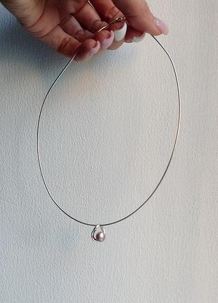 Серебряное колье снейк, серебряное колье из серебра 925 пробы, цепочка снейк серебро 925