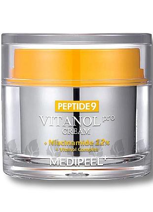Крем для обличчя з пептидами з комплексом вітанолу medi-peel peptide 9 vitanol cream pro 50 мл