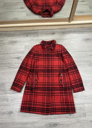 Пальто женское woolrich шерстяное кашемир оригинальное в клетку красное стеганое теплое шерсть италия thermore тренч куртка s xs