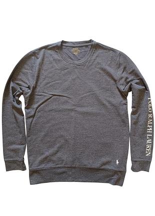 Кофта polo ralph lauren longsleeve crew sleep top grey (714862618003) l/g