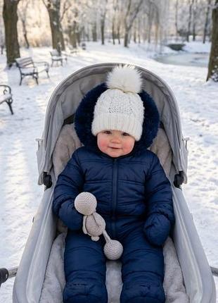Двусторонний тёплый комбинезон mes petits cailloux, 9-12мес