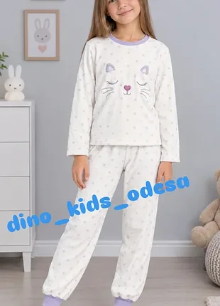 Флисовая пижама для девочки с котиком от primark