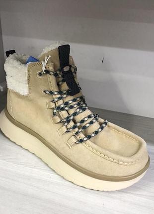 Жіночі зимові черевики heydude wendy peak apres suede cozy у пісочно-бежевому забарвленні (sand beige ).розмір:39(24см)