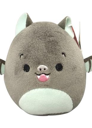 М'яка міні - іграшка кажан squishmallows з випуску mcdonald's 8.5 см. сірий