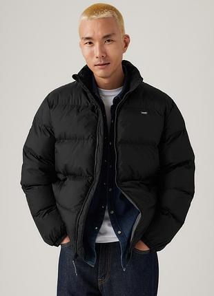 Чоловіча утеплена куртка levi’s piedmont short puffer jacket a85680000 — чорна, водозахисна. оригінал.