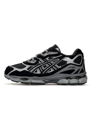 ❄️ кросівки asics gel nyc fur black grey metallic