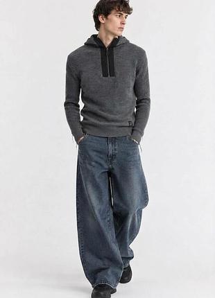 Стильный тонкий шерстяной джемпер / кофта с капюшоном от dkny jeans