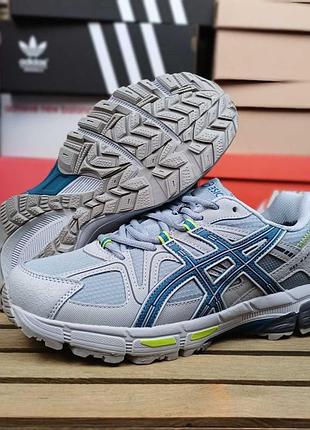 Чоловічі якісні та стильні кросівки asics gel-kahana 8 waterproof/gore-tex сірі з салатовим❄️