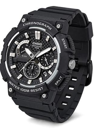 Чоловічий годинник casio mcw-200h-1a — спортивний хронограф з водонепроникністю 10 atm