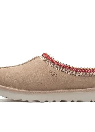 Жіночі замшеві капці ugg tasman ii у фірмовому забарвленні sand / dark cherry.розмір:38(24см)