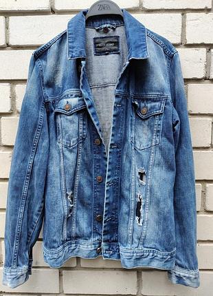 Джинсовый пиджак мужской фирмы river island, размер s.