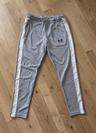 Спортивні штани чоловічі under armour сірі, розмір l, поліестер