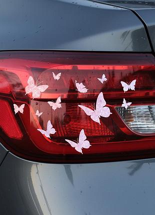 Наклейка на авто / фары / стекло / кузов / " бабочки - butterflies " любой цвет