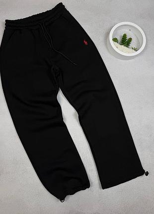 Чоловічі спортивні штани polo ralph lauren чорні на флісі