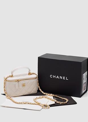 Сумка classic beige lambskin pearl crush vanity bag