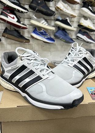 Чоловічі трекінгові кросівки adidas adipower boost waterproof для трейлранінгу хайкінгу білі оригінал осінні бу 42.5-43 р непромокачі на мембрані