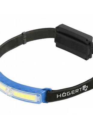 Налобный фонарь cob xpg с usb зарядкой и 6 режимами света hogert (ht1e428)