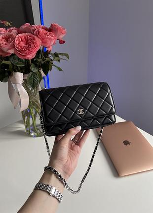 Сумка classic wallet on chain black/silver