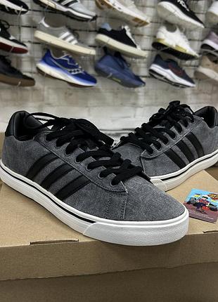 Чоловічі кросівки adidas neo cloudfoam super daily оригінал сірі кеди з парусини легкі на піні повсякденні класичні бу 43.5-44 р мʼякі на осінь весну