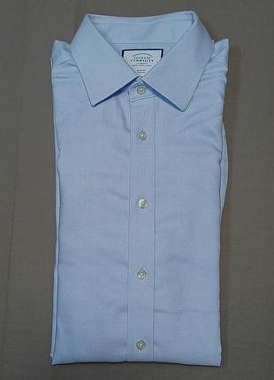 Воротник 43 см charles tyrwhitt size 17/37 in 43/94 cm голубая рубашка в геометрический рисунок slim fit