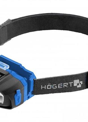 Налобний ліхтар hogert з датчиком руху usb 6 режимів функцій для роботи та туризму (ht1e421)