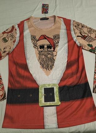 Whatlees evil santa - чоловіча новорічна футболка на довгий рукав - злий санта - м