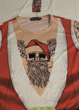Whatlees evil santa - мужская новогодняя футболка на длинный рукав - злой санта - м