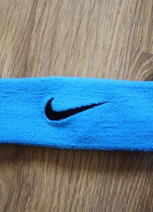 Спортивная повязка на голову унисекс nike swoosh headband (синяя)