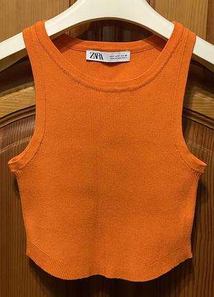 Майка модная короткая женская zara p.xs-s