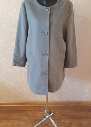 Серое демисезонное пальто marks &amp; spencer оригинал кардиган без воротника размер 16 (xl-xxl)