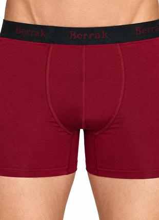 Мужские трусы боксеры бордовый с широкой резинкой berrak 4476 xxl (56)