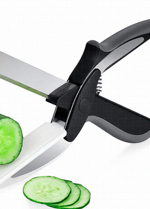 Clever cutter jn-59 tv one 2-в-1 кухонний ніж і ножиці з дощечкою для нарізки