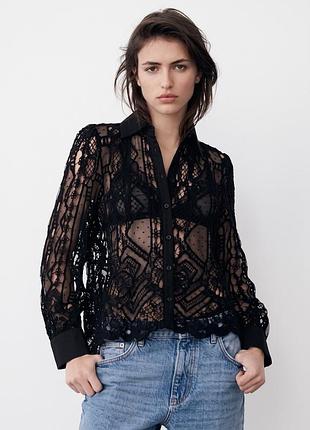 Сорочка zara в'язана гачком xs