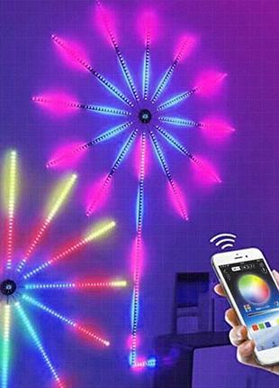 Світлодіодна стрічка firework, 28 led, rgb, з пультом bluetooth та живленням usb