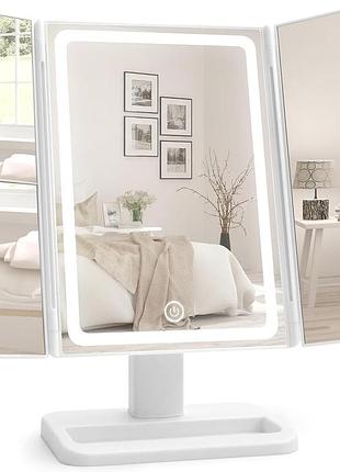 Classmark - косметическое зеркало с led подсветкой, увеличение 1–3х, сложное, от батареек. уценка