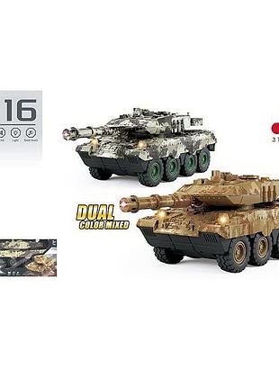 Танк 8807 a-2 (36) 2 вида, инерция, звуки, подсветка, подвижные элементы, резиновые шины, в коробке