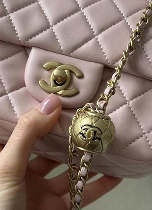 Сумка mini classic single flap in pink/gold 4