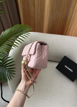 Сумка mini classic single flap in pink/gold 5